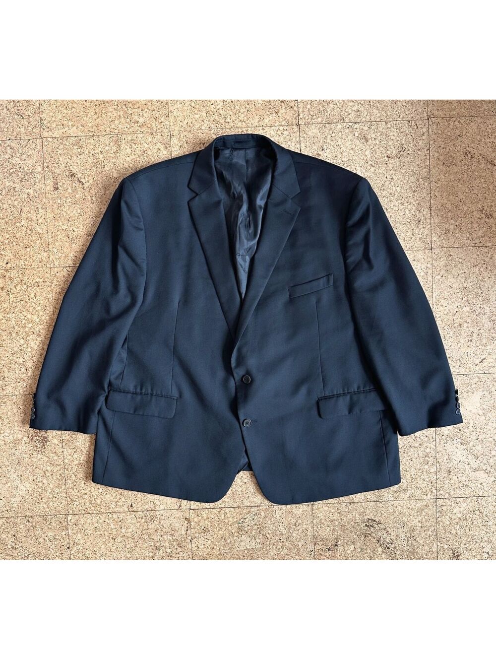 Lauren Ralph Lauren Men's Blazer 54R Black Wool Blend Stretch Two Button Lined